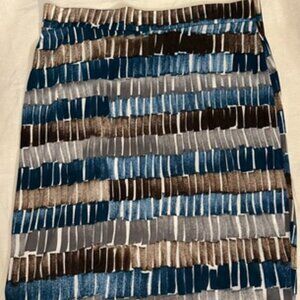 Johnny Scuba Stretch High-Waist Pencil Skirt-Teal Brown, Plus Size 3X, NWOT